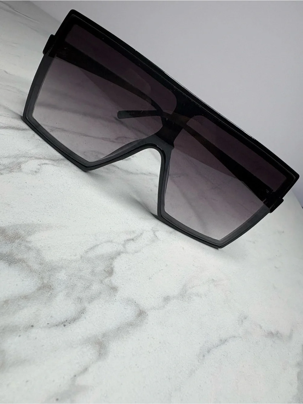 Black Oversized Shield Sunglasses - Unbranded